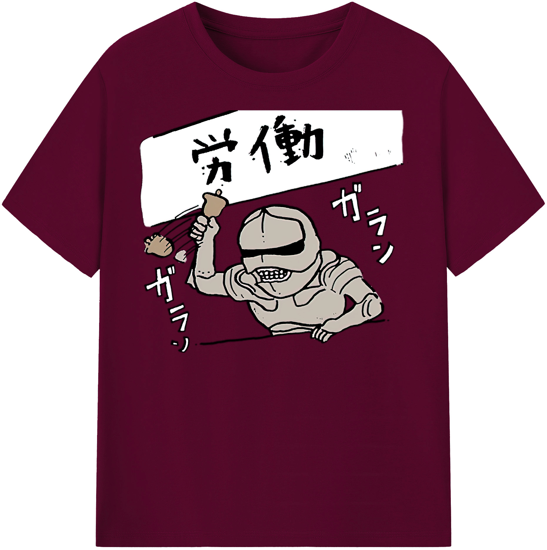 （画像用） ちいかわ 労働の鎧さん Chii-kawa Mr. Armor of Labor レディースカジュアルプリントTシャツ（綿100％）
